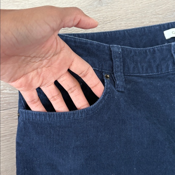 Garnet Hill Womens Corduroy Pants Size 10 Navy Blue Straight Leg Classic Casual - Picture 13 of 14